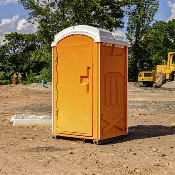 how often are the porta potties cleaned and serviced during a rental period in Petty